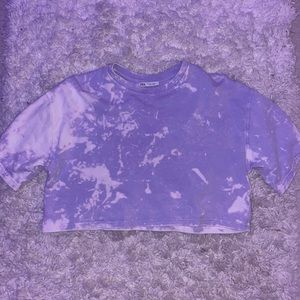 zara cropped tie-dyed tshirt